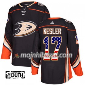 Dresovi Anaheim Ducks Ryan Kesler 17 Adidas 2017-2018 Crna USA Flag Fashion Authentic - Dječji
